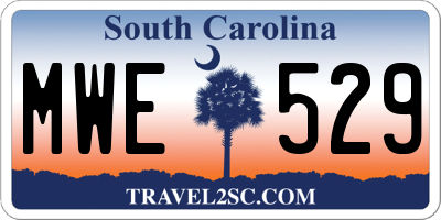 SC license plate MWE529