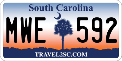SC license plate MWE592