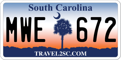 SC license plate MWE672
