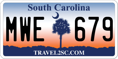 SC license plate MWE679