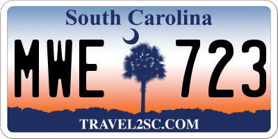 SC license plate MWE723