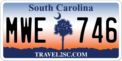 SC license plate MWE746