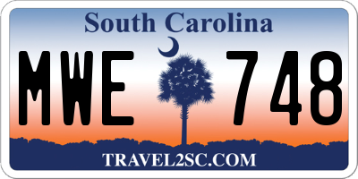 SC license plate MWE748