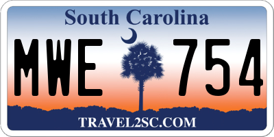 SC license plate MWE754
