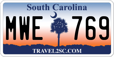 SC license plate MWE769