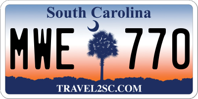 SC license plate MWE770