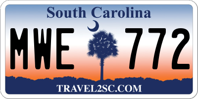 SC license plate MWE772