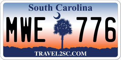 SC license plate MWE776