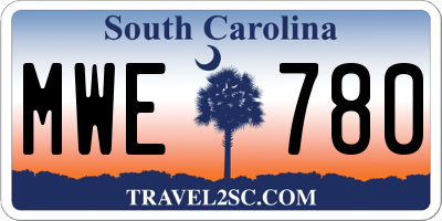 SC license plate MWE780