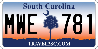 SC license plate MWE781