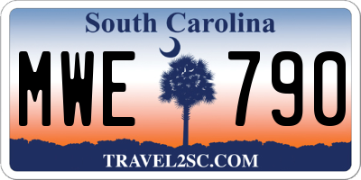 SC license plate MWE790