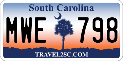 SC license plate MWE798