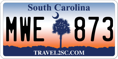 SC license plate MWE873