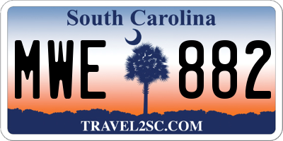 SC license plate MWE882