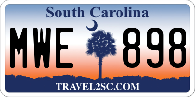 SC license plate MWE898