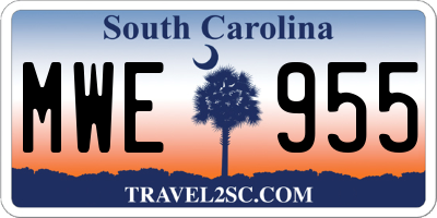 SC license plate MWE955
