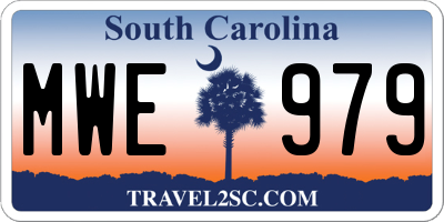 SC license plate MWE979