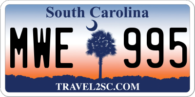 SC license plate MWE995