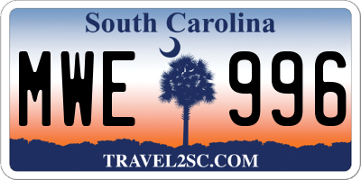 SC license plate MWE996
