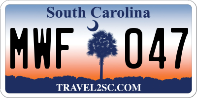 SC license plate MWF047