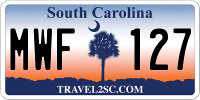 SC license plate MWF127
