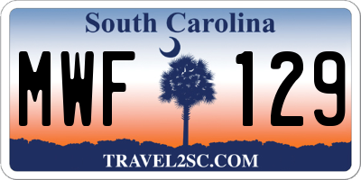 SC license plate MWF129