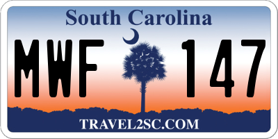 SC license plate MWF147
