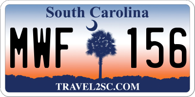SC license plate MWF156