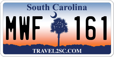 SC license plate MWF161