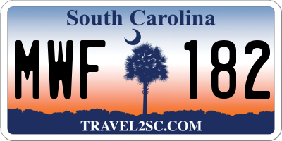 SC license plate MWF182