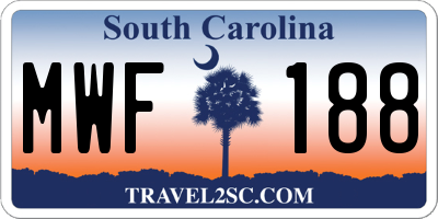 SC license plate MWF188