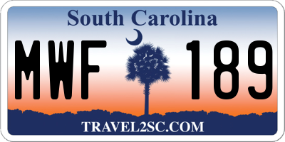 SC license plate MWF189