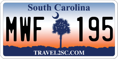 SC license plate MWF195