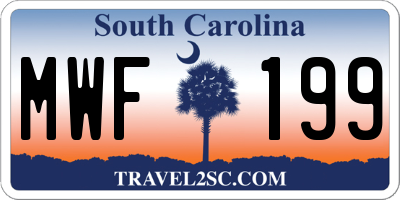 SC license plate MWF199