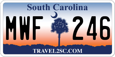 SC license plate MWF246