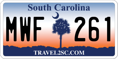 SC license plate MWF261