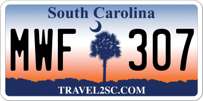 SC license plate MWF307