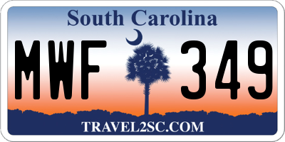 SC license plate MWF349