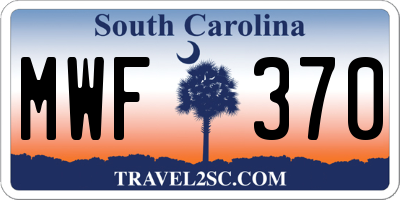 SC license plate MWF370