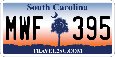 SC license plate MWF395