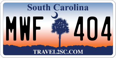 SC license plate MWF404
