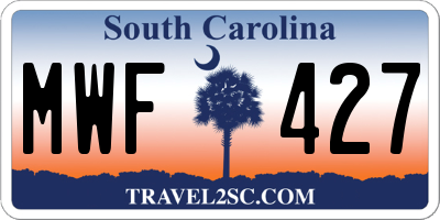 SC license plate MWF427