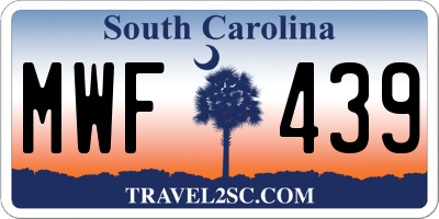 SC license plate MWF439