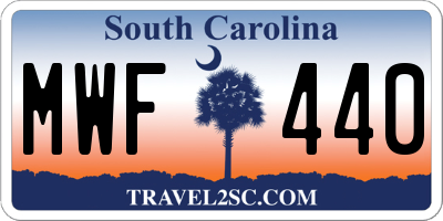 SC license plate MWF440