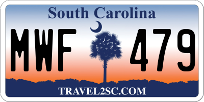 SC license plate MWF479