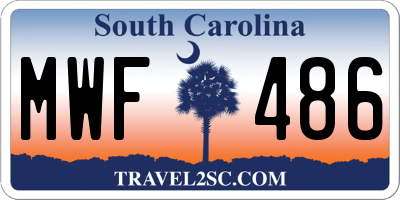SC license plate MWF486