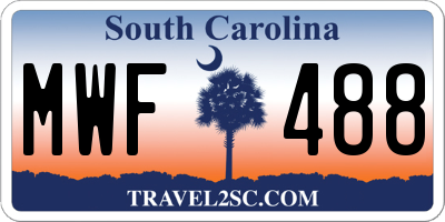 SC license plate MWF488