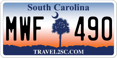 SC license plate MWF490