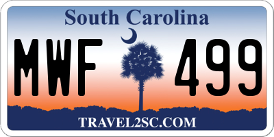 SC license plate MWF499