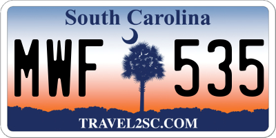 SC license plate MWF535